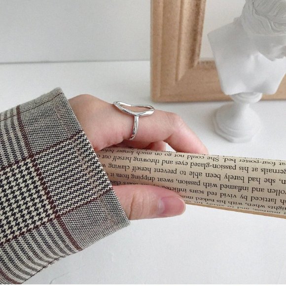 NEW Gold/Sterling Silver Circle Adjustable Ring - Picture 7 of 7